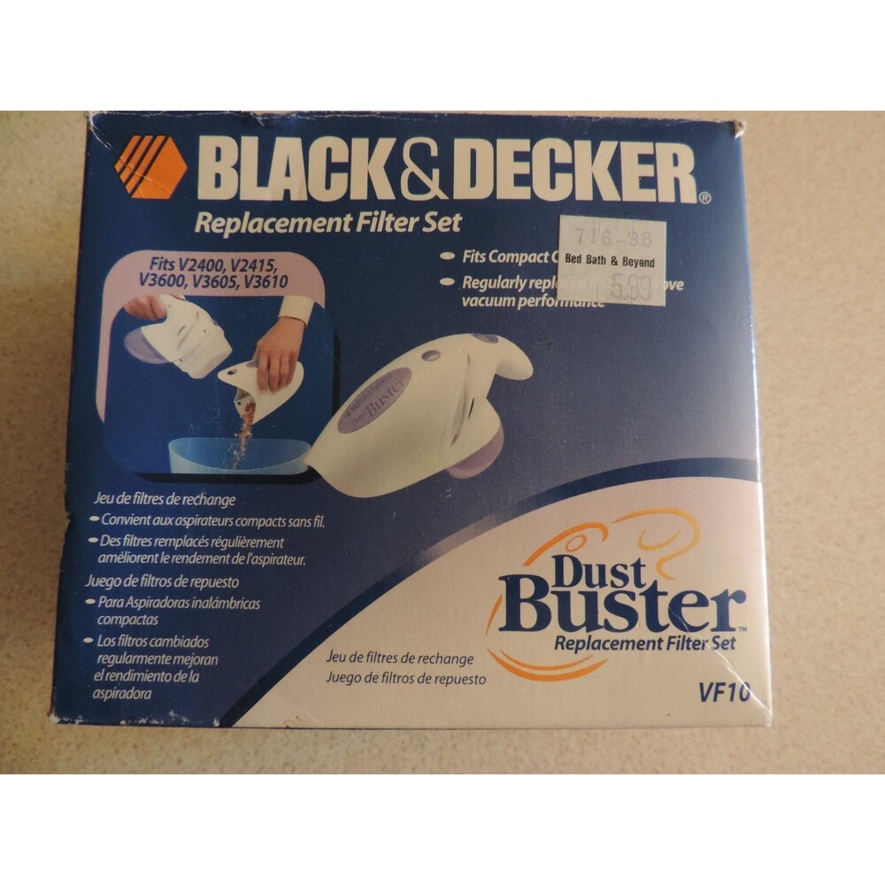 Black & Decker Replacement Dust Buster VF10 Filter Set